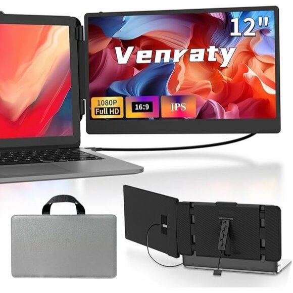 Venraty Other - Venraty 12" Portable Laptop Screen Extender FHD 1080P IPS Display 16:9 Aspect Ra